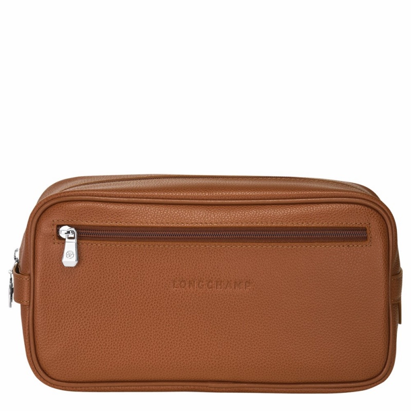 Brown Longchamp Le Foulonne Men's Toiletry Bags